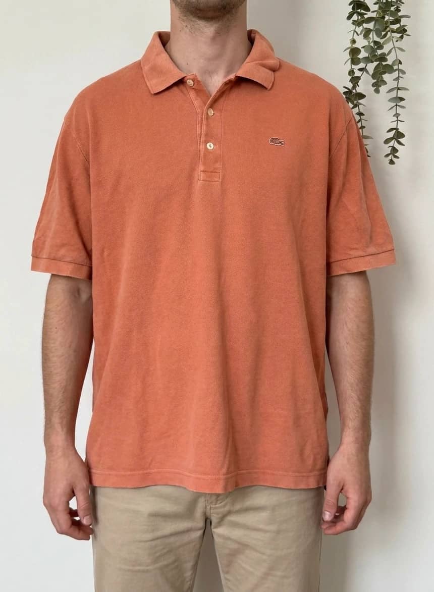 Polo piqué Lacoste vintage washed saumon taille 8/XXL - PP2603350