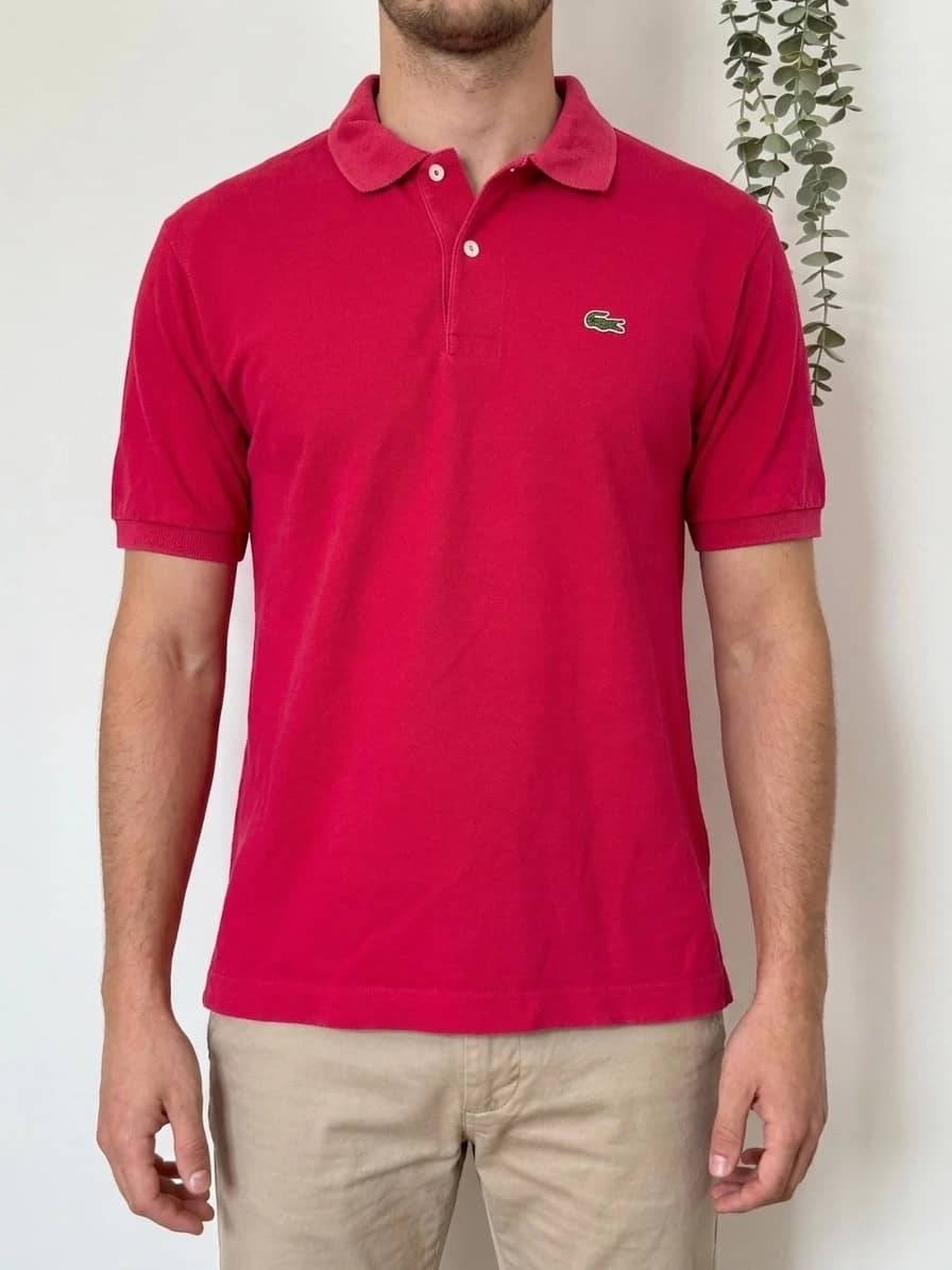 Polo piqué vintage Chemise Lacoste rose vif taille 5/XL - PP2603334