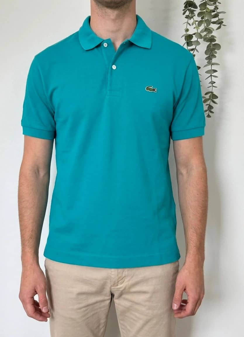 Polo piqué vintage Chemise Lacoste vert turquoise taille 6/L - PP2603255