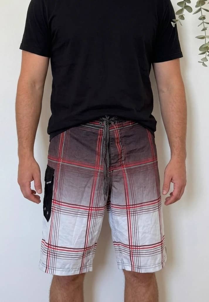 Short de bain boardshort Ocean Current à carreaux noir rouge taille XL/W36 - PP2603189