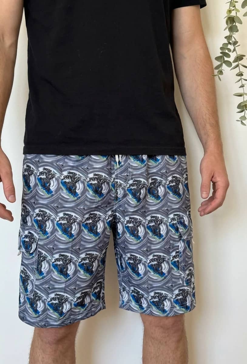 Short de bain à motifs No Boundaries gris bleu taille 18/S - PP2603207