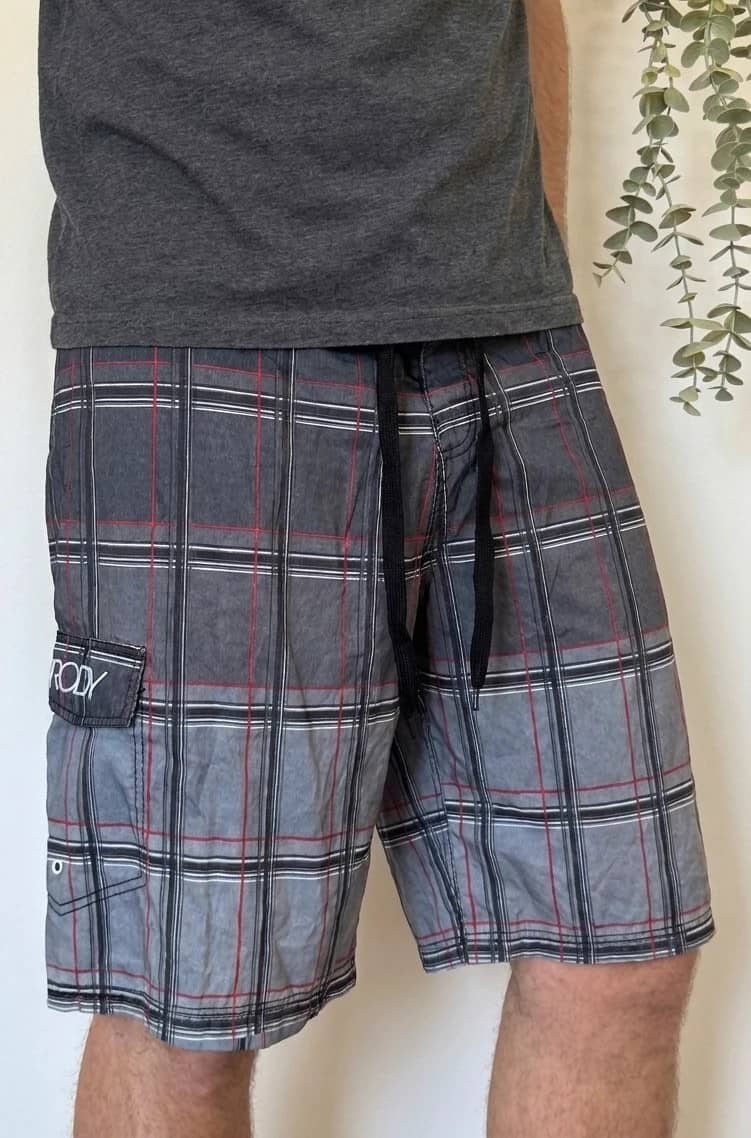 Short de bain boardshort Brody gris à carreaux taille 34/L - PP2603213
