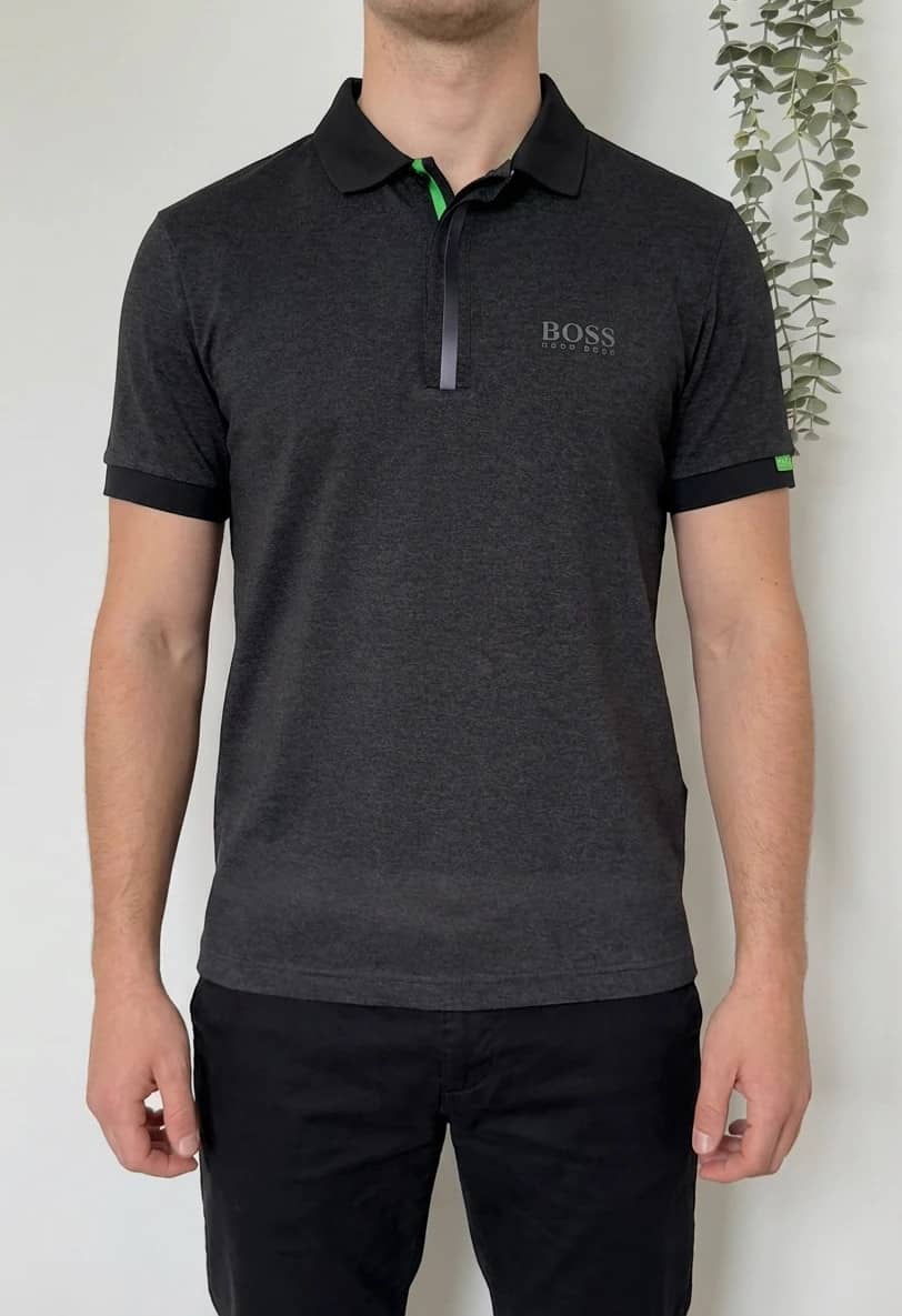 Polo golf Boss Martin Kaymer gris anthracite taille S - FP260334