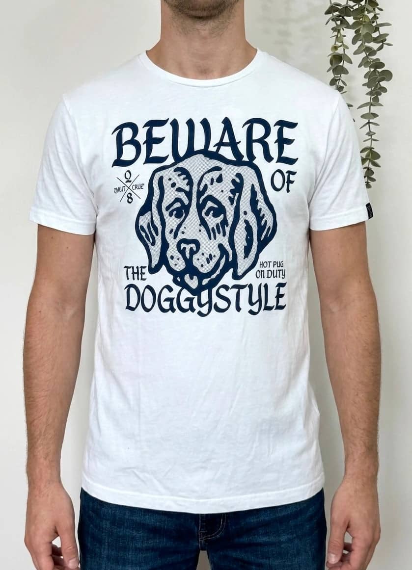 T-shirt Qhuit blanc imprimé chien taille M - SC260383