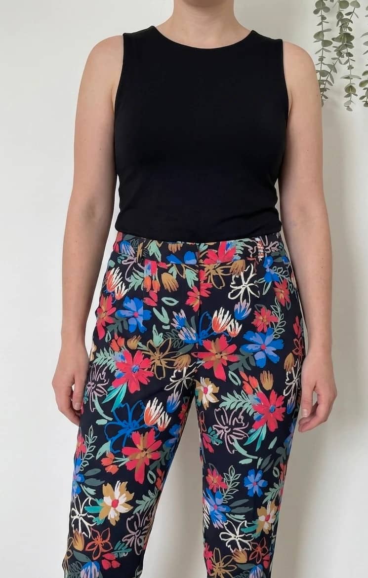 Pantalon fluide floral Molly Bracken noir multicolore taille S/38