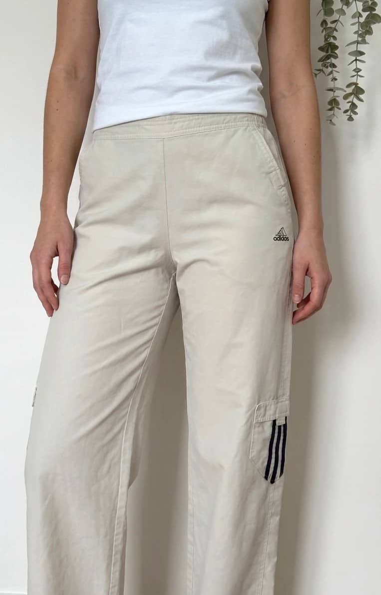 Pantalon cargo vintage Adidas beige 3 bandes taille 42/M