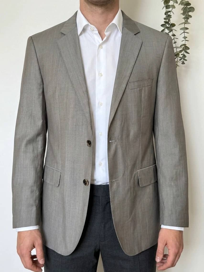 Veste blazer BOSS Hugo Boss gris argenté laine soie taille 56/XL - VG260574