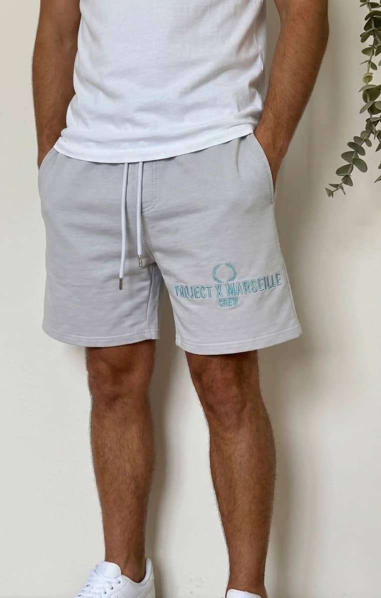 Short jogging Project X Paris Marseille Crew gris brodé taille M - VG260562