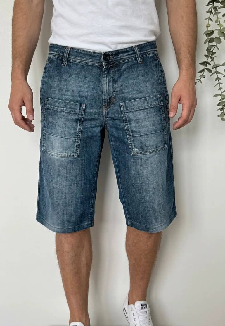 Short bermuda baggy en jean GAS bleu délavé taille W33/M - SK260663