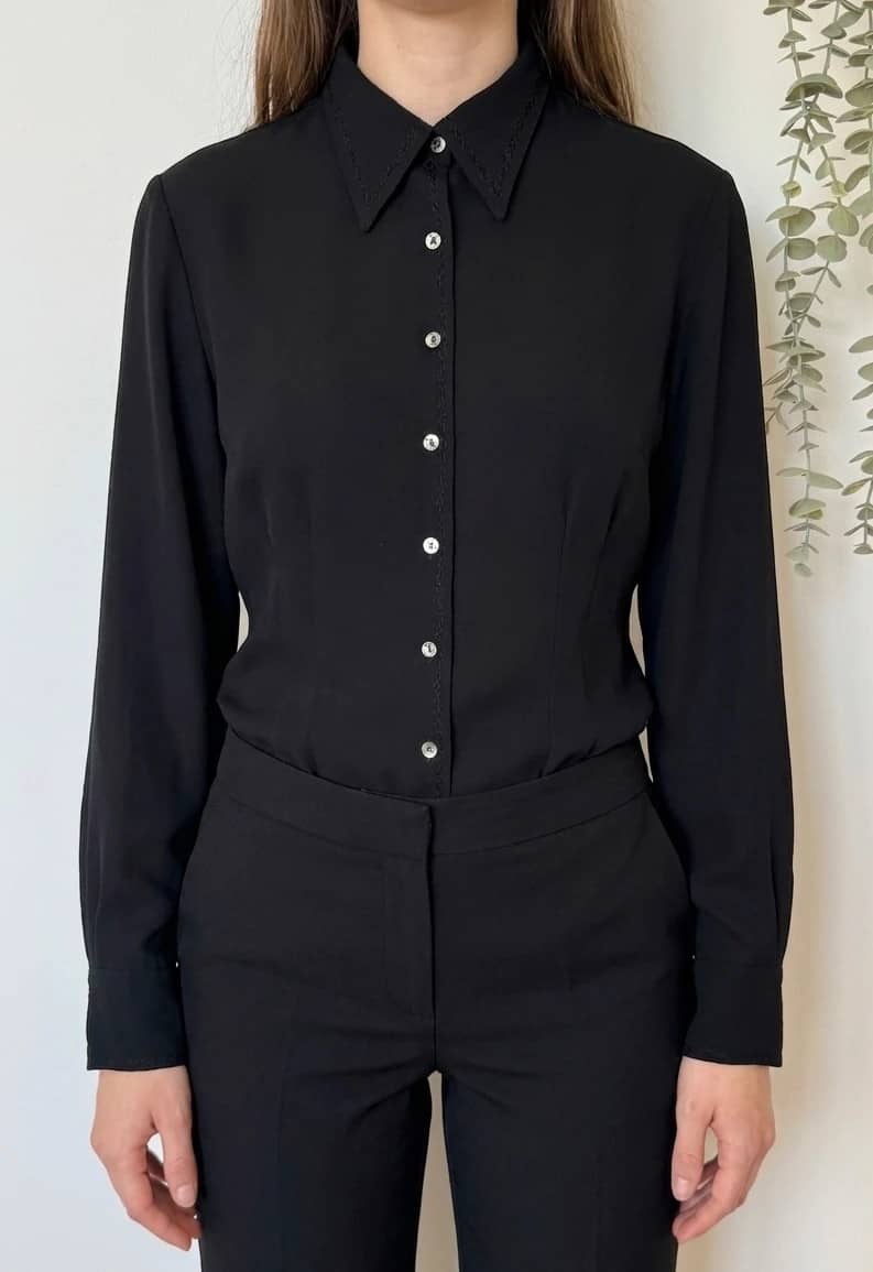 Chemise fluide brodée Cacharel noire cintrée taille 40/M - VM2606135