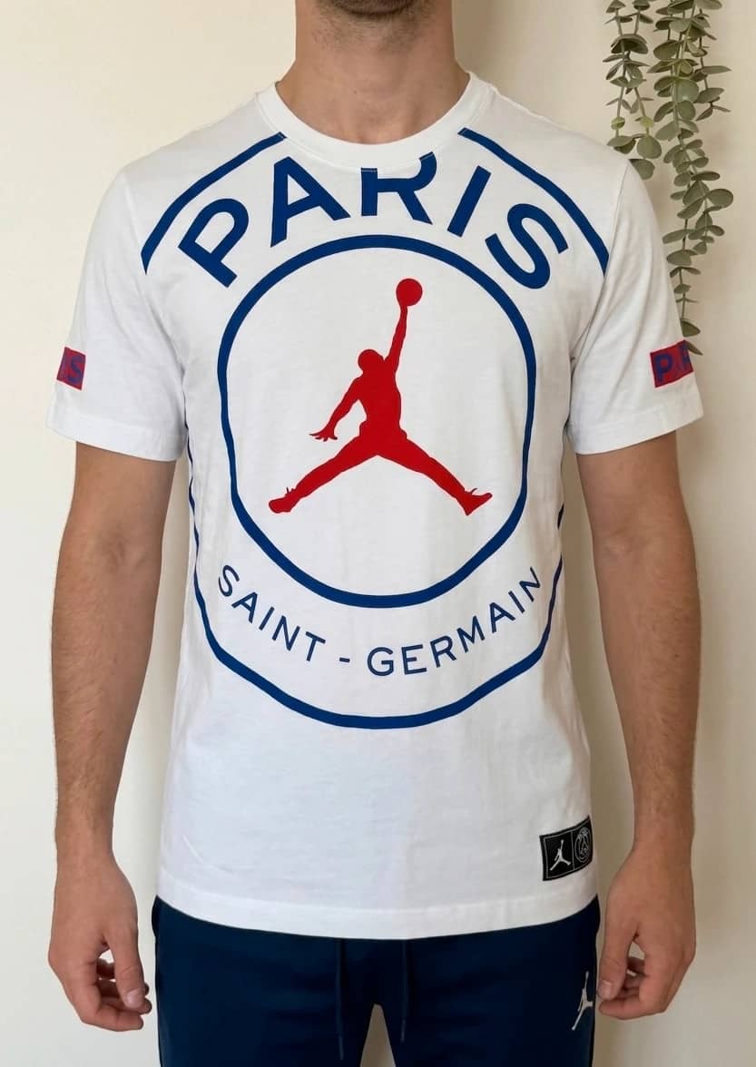 T-shirt Nike Jordan x Paris Saint-Germain blanc logo géant taille M - VM2606131