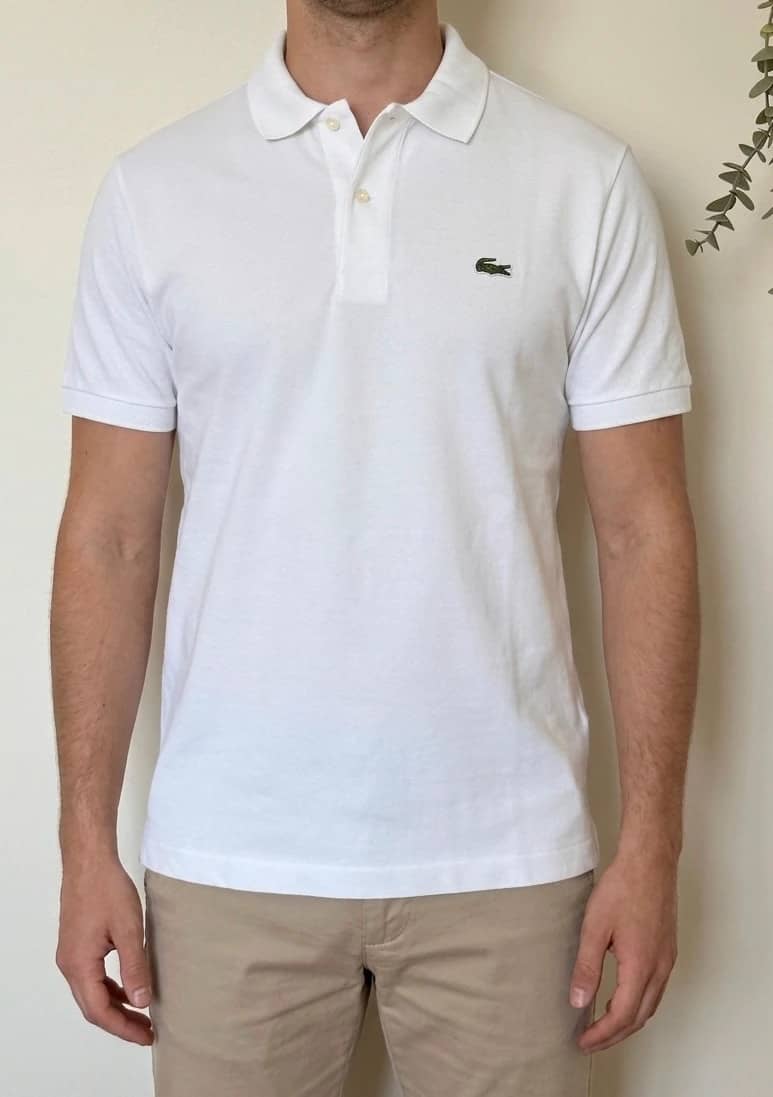 Polo piqué Lacoste blanc taille 6/L XL - PP2603363