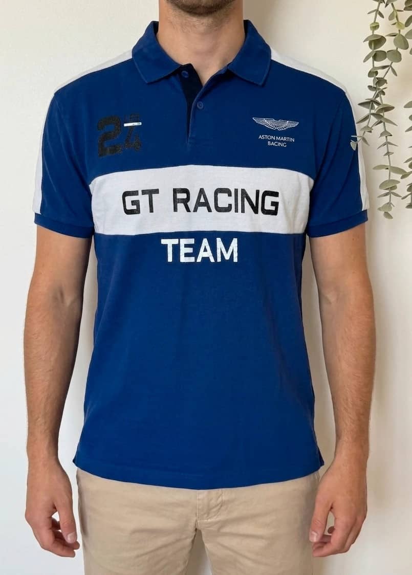 Polo piqué Hackett bleu Aston Martin Racing GT Team taille L - SK2606119