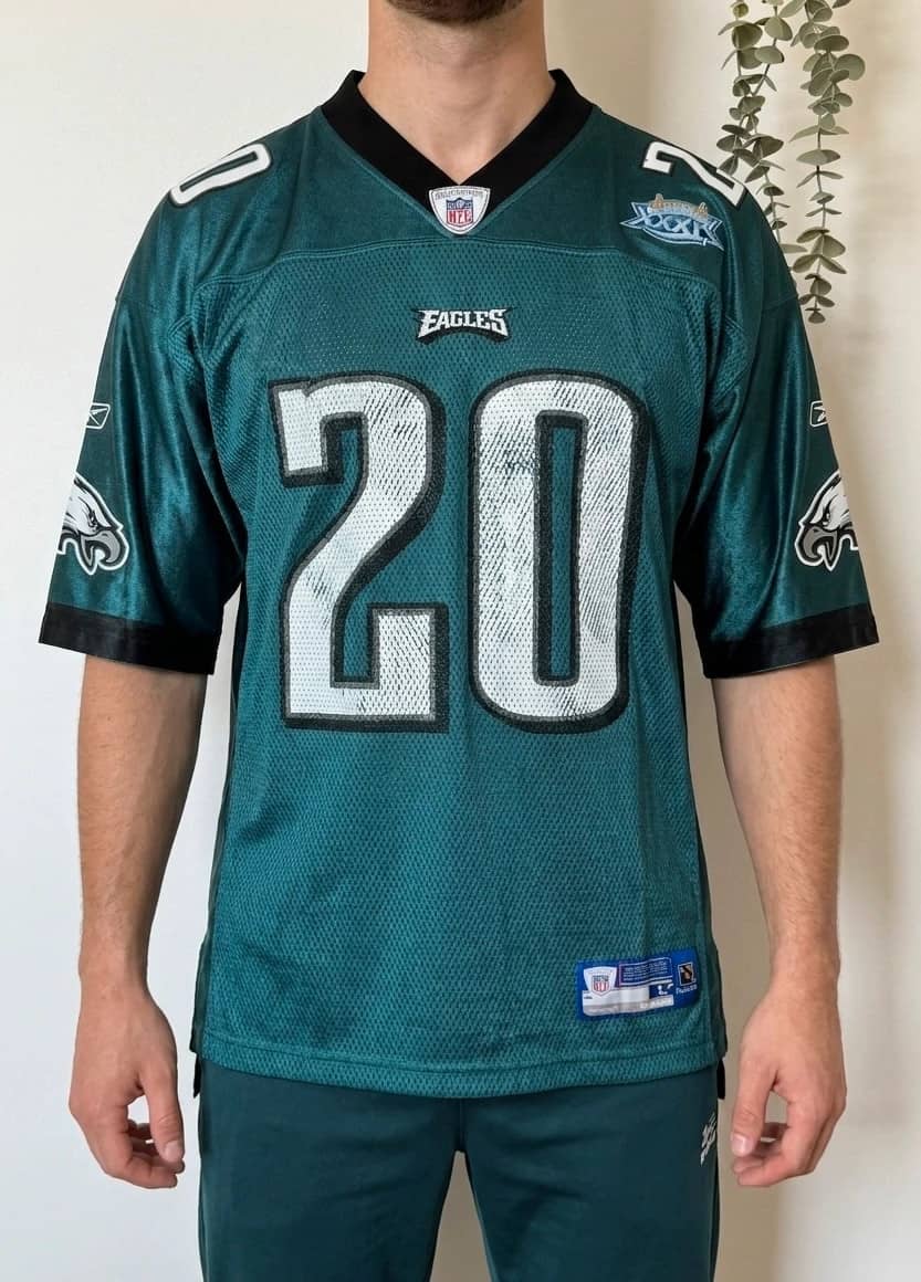 Maillot NFL Reebok Philadelphia Eagles Brian Dawkins 20 Super Bowl XXXIX vert taille L - SK260646