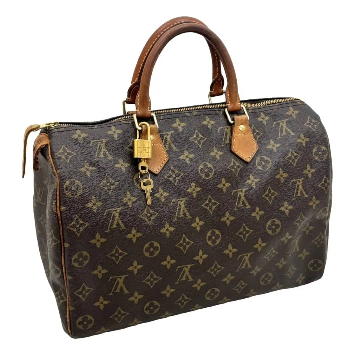Sac à main Louis Vuitton Speedy 35 Monogram marron vintage