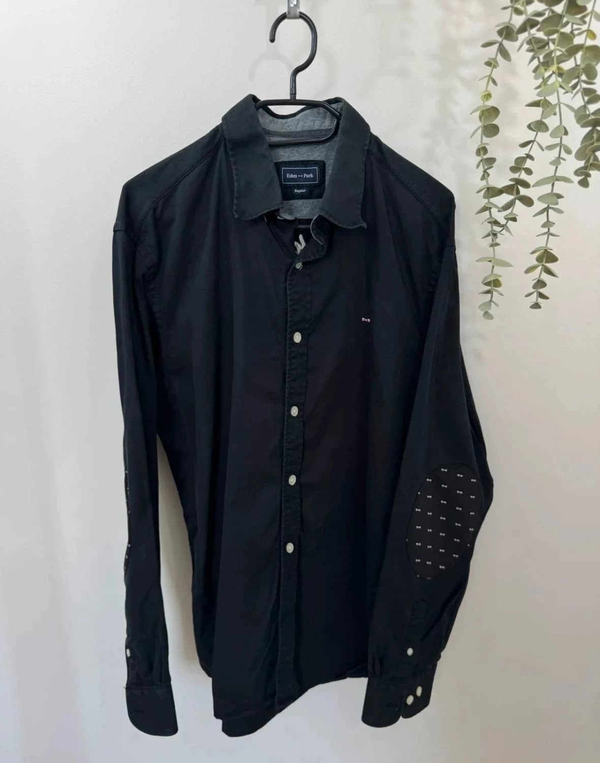 Chemise Eden Park French Flair noire patchs coudes noeuds et logo brodé taille XL - Photo 2/11