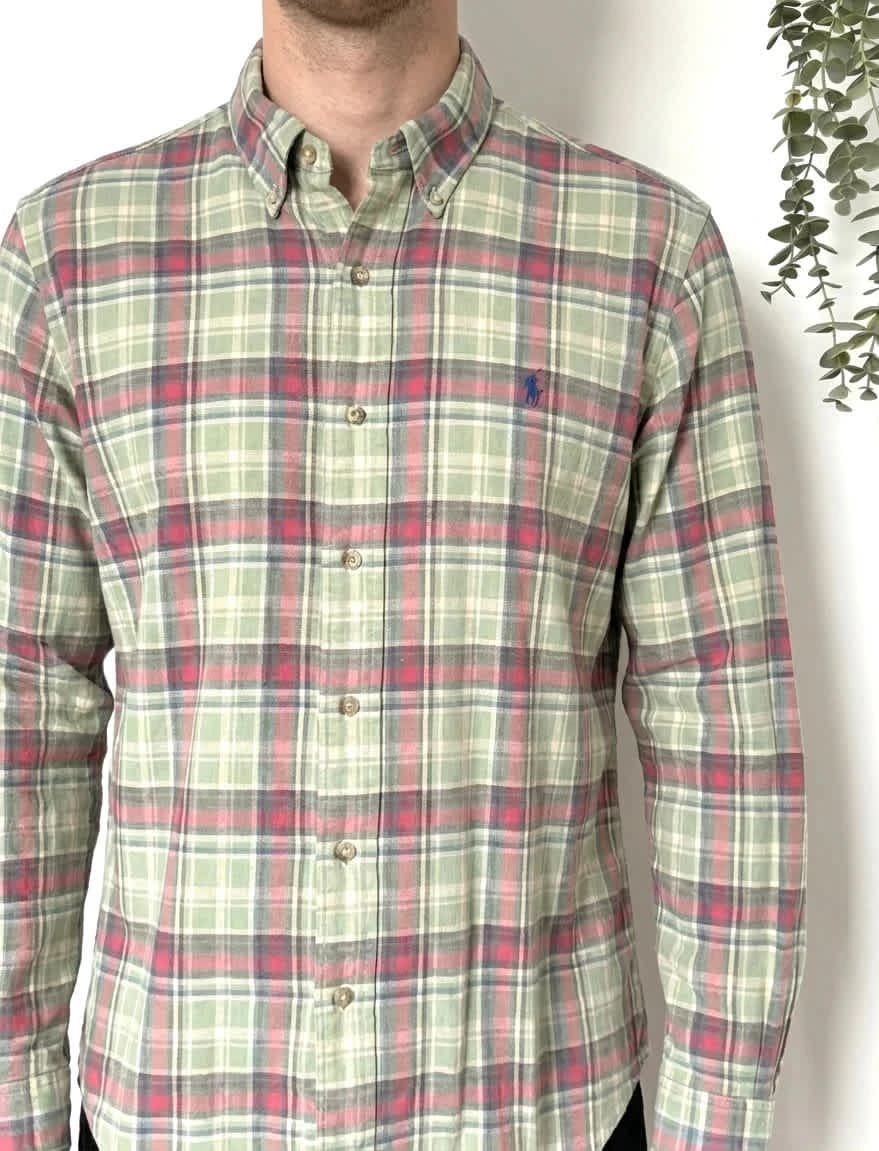 Kostkovaná košile Polo Ralph Lauren z bavlny, zelená, Custom Fit, velikost L - FP260136 – fotka 1/9