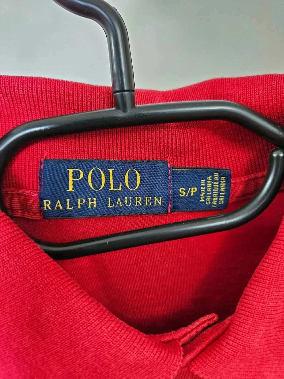 Ralph Lauren 레드 티셔츠/폴로, 블루 로고 자수, 면 100%, 사이즈 S - 사진 3/7