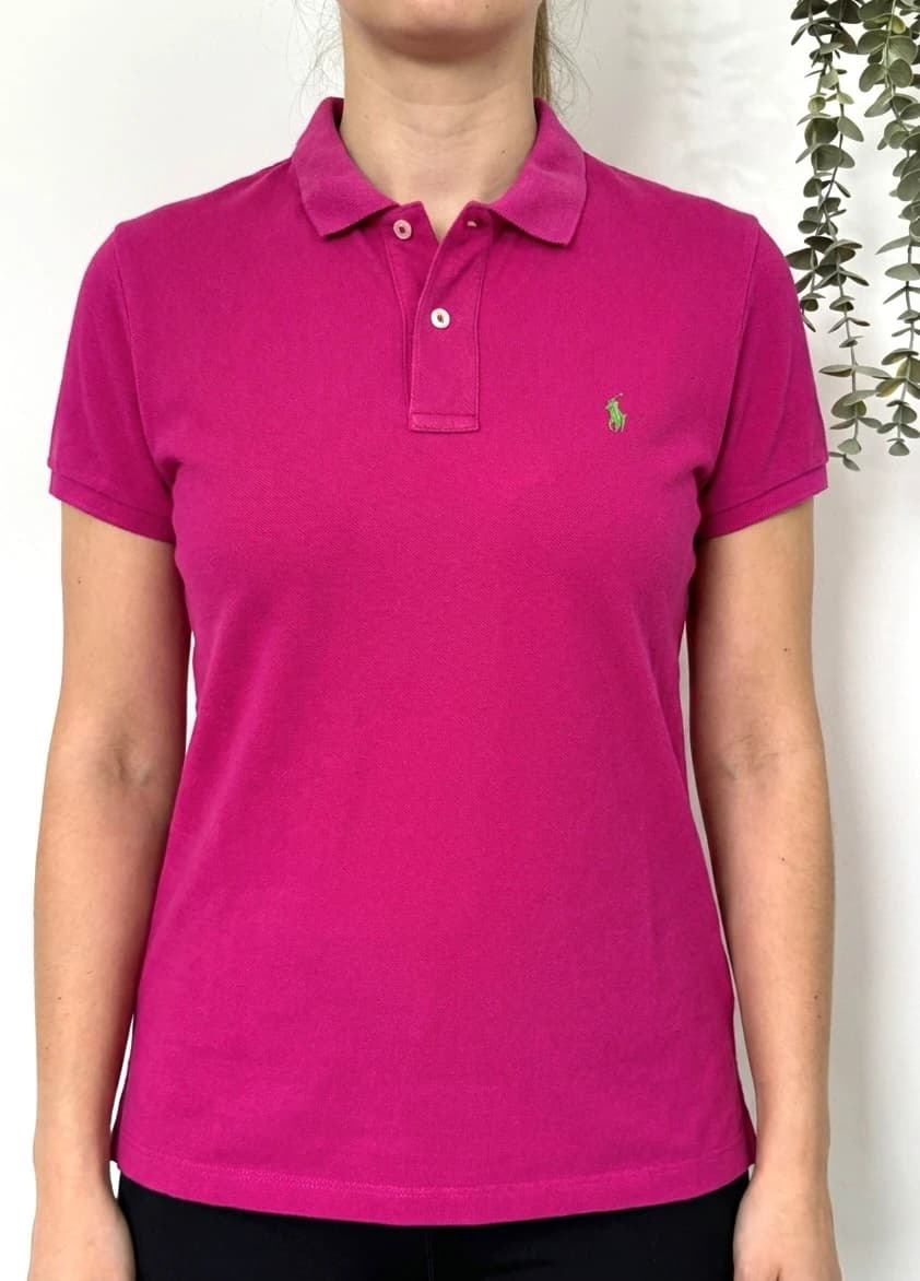 Ralph Lauren fuksijos spalvos siauro kirpimo piké polo marškinėliai, dydis L/XL - FP260275 – nuotrauka 1/8