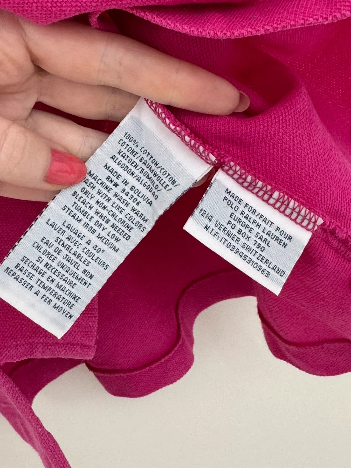 Ralph Lauren fuksijos spalvos siauro kirpimo piké polo marškinėliai, dydis L/XL - FP260275 – nuotrauka 4/8