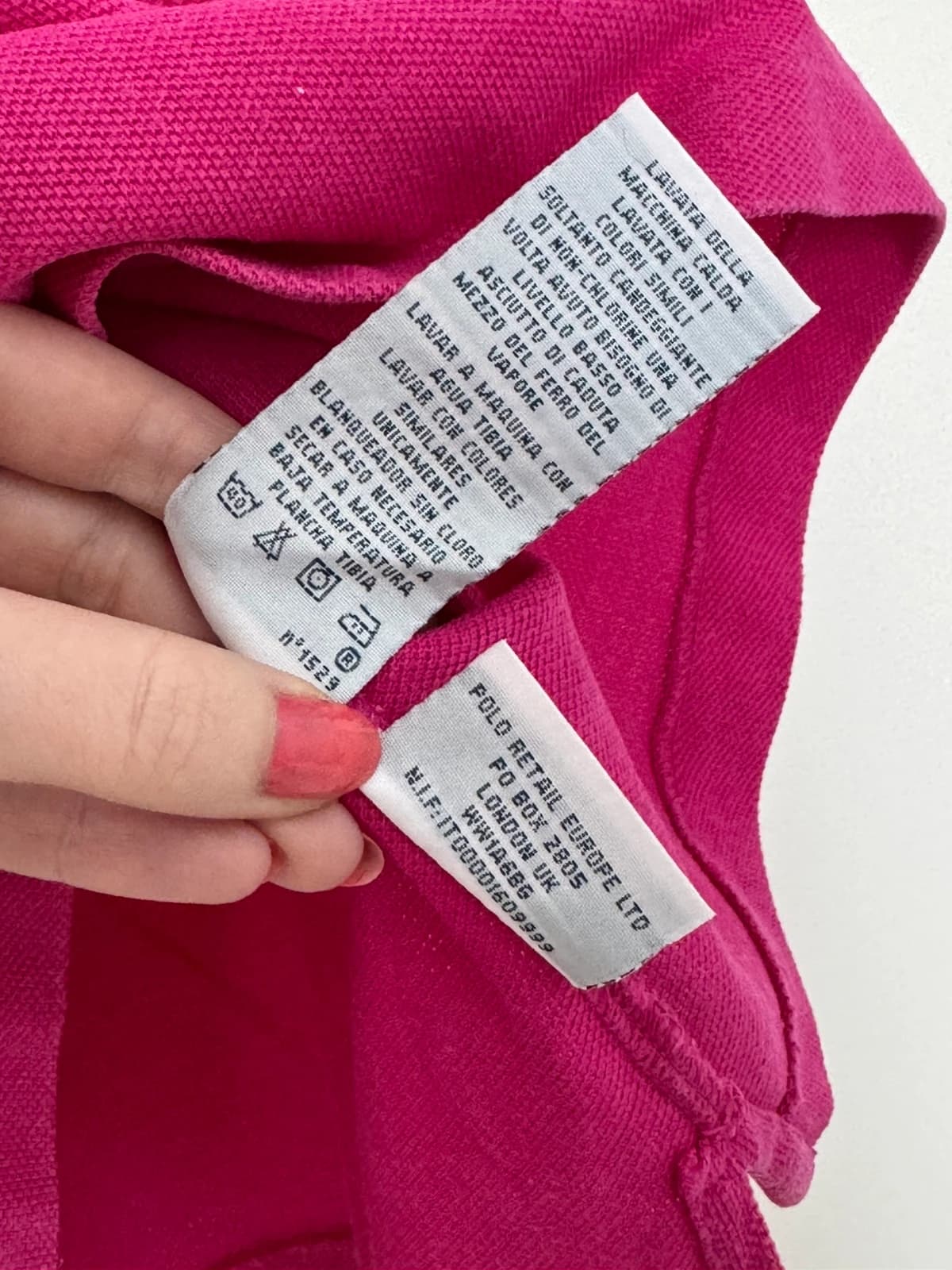 Ralph Lauren fuksijos spalvos siauro kirpimo piké polo marškinėliai, dydis L/XL - FP260275 – nuotrauka 5/8