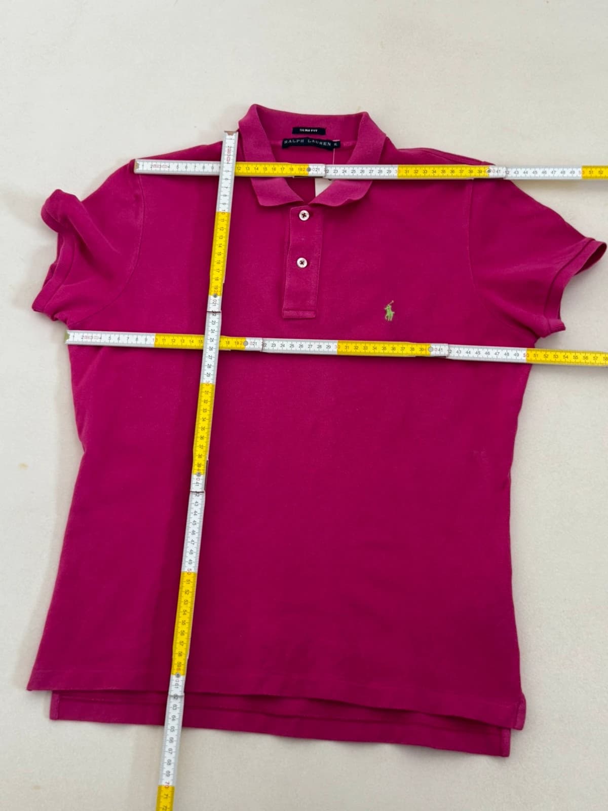 Ralph Lauren fuksijos spalvos siauro kirpimo piké polo marškinėliai, dydis L/XL - FP260275 – nuotrauka 8/8