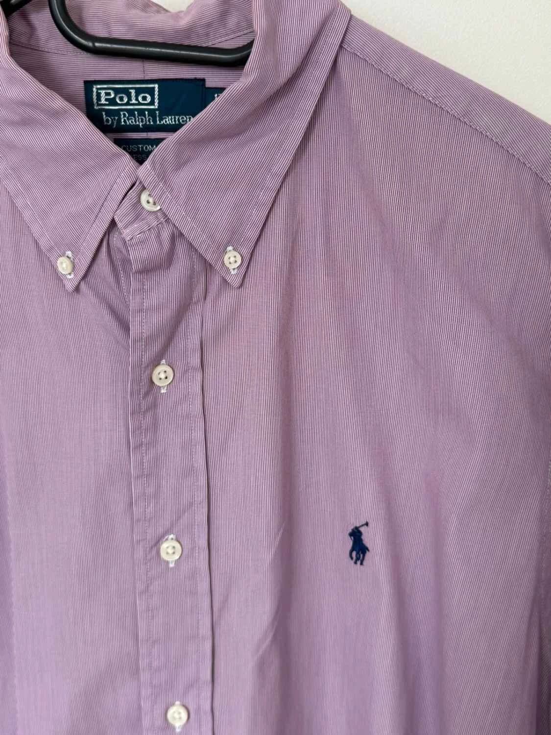 Pruhovaná košile Ralph Lauren fialová Custom Fit, velikost XL 43 - FP260133 – fotka 3/10