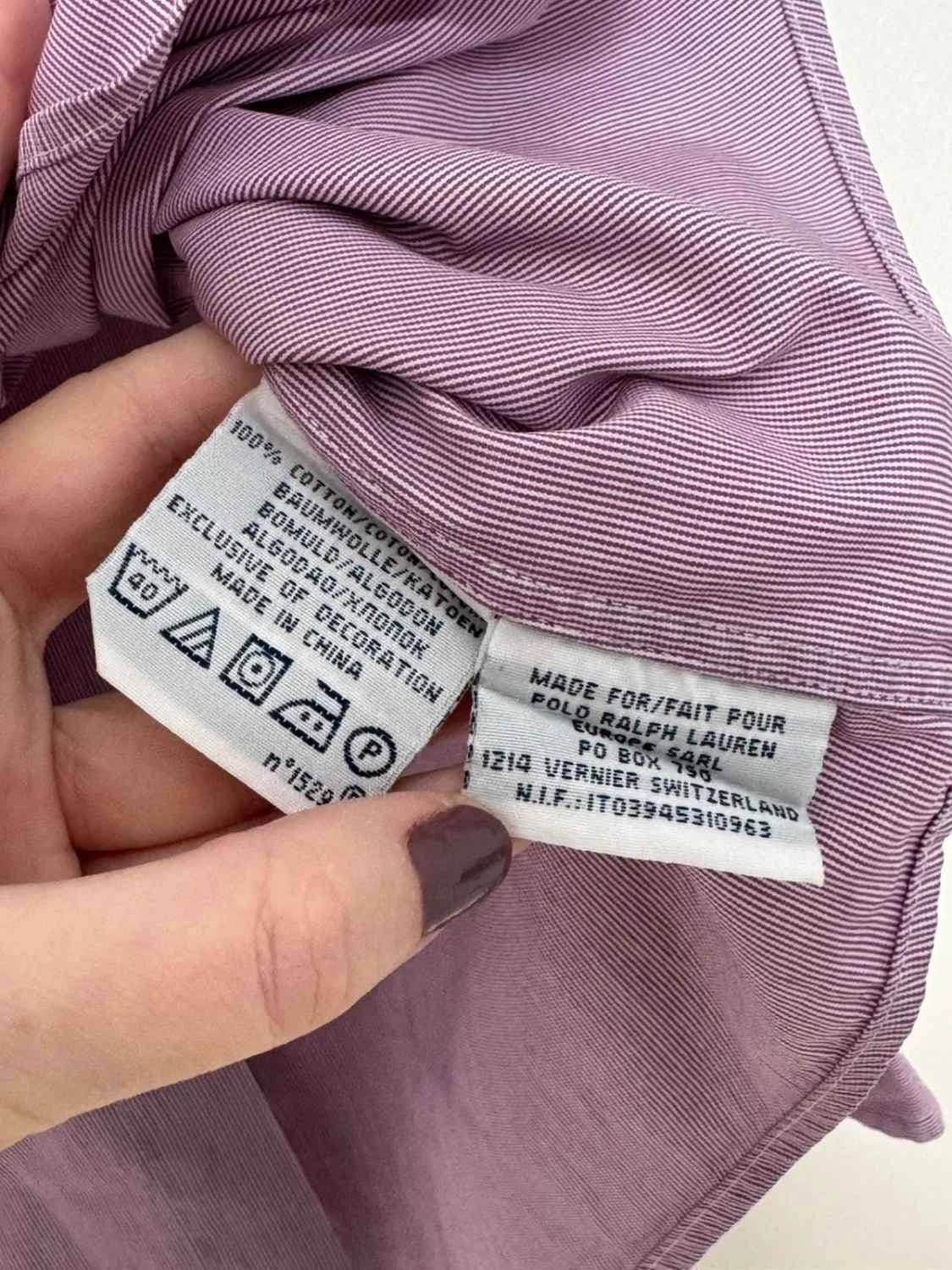 Pruhovaná košile Ralph Lauren fialová Custom Fit, velikost XL 43 - FP260133 – fotka 7/10
