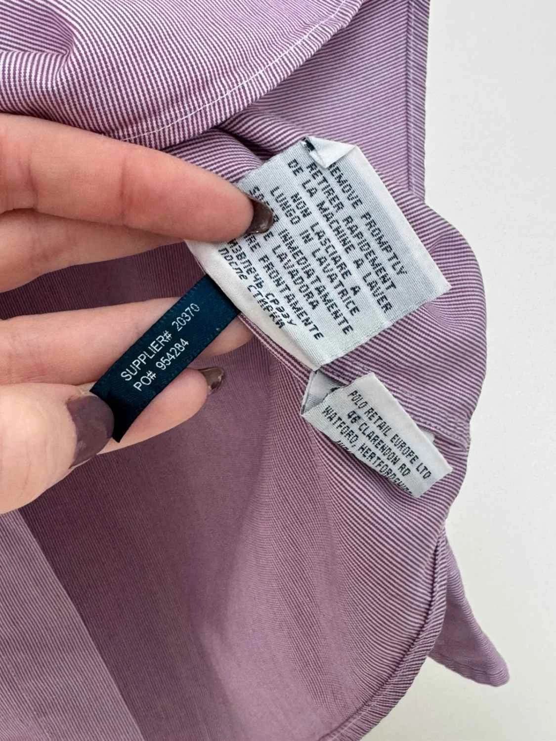 Pruhovaná košile Ralph Lauren fialová Custom Fit, velikost XL 43 - FP260133 – fotka 8/10