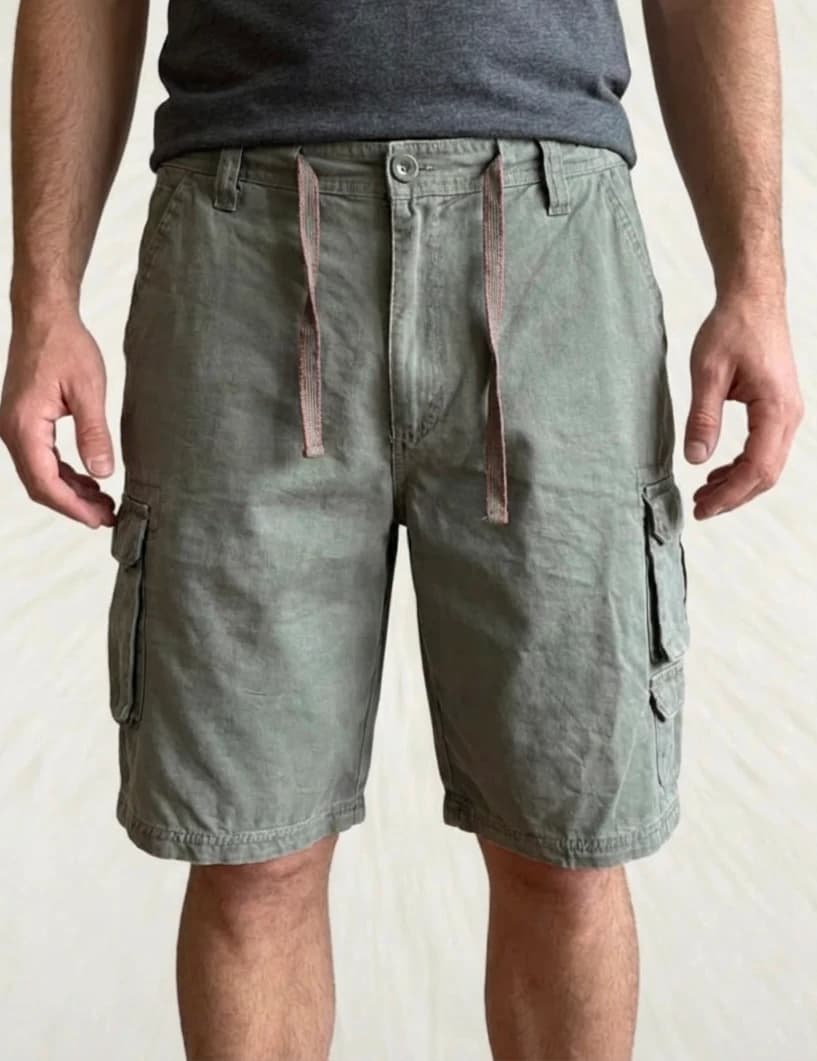 Khaki spalvos cargo šortai RW Rugged Wear, dydis W34 – nuotrauka 1/7