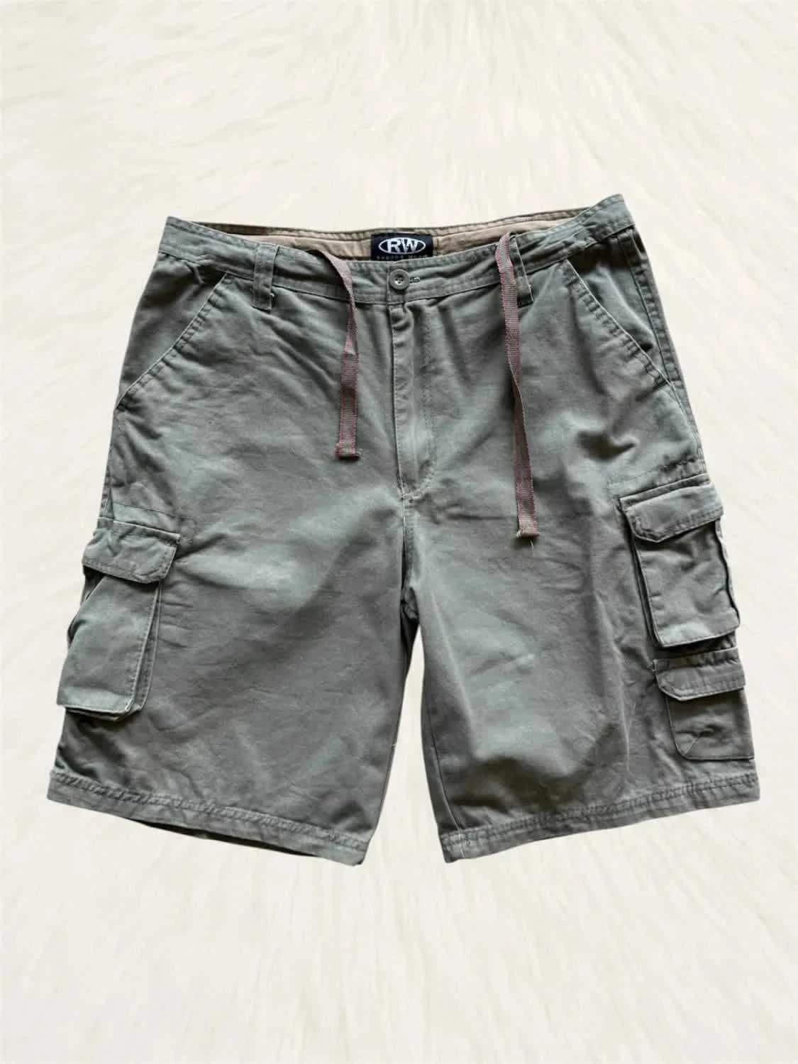 Khaki spalvos cargo šortai RW Rugged Wear, dydis W34 – nuotrauka 2/7