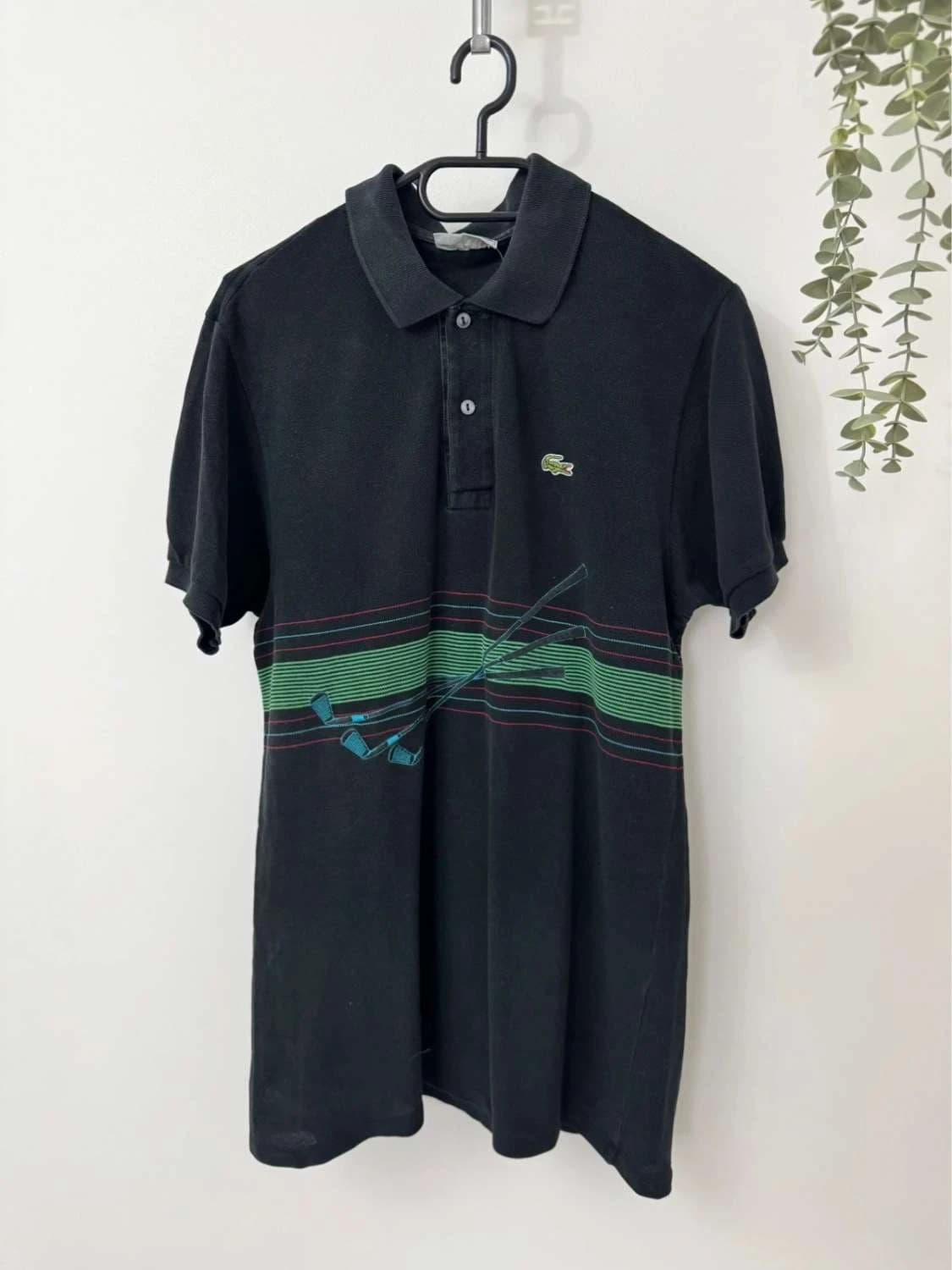 Lacoste Poloshirt aus Baumwolle, schwarz, Golf-Muster, Größe 5/S made in France - FP251265 - Foto 2/8