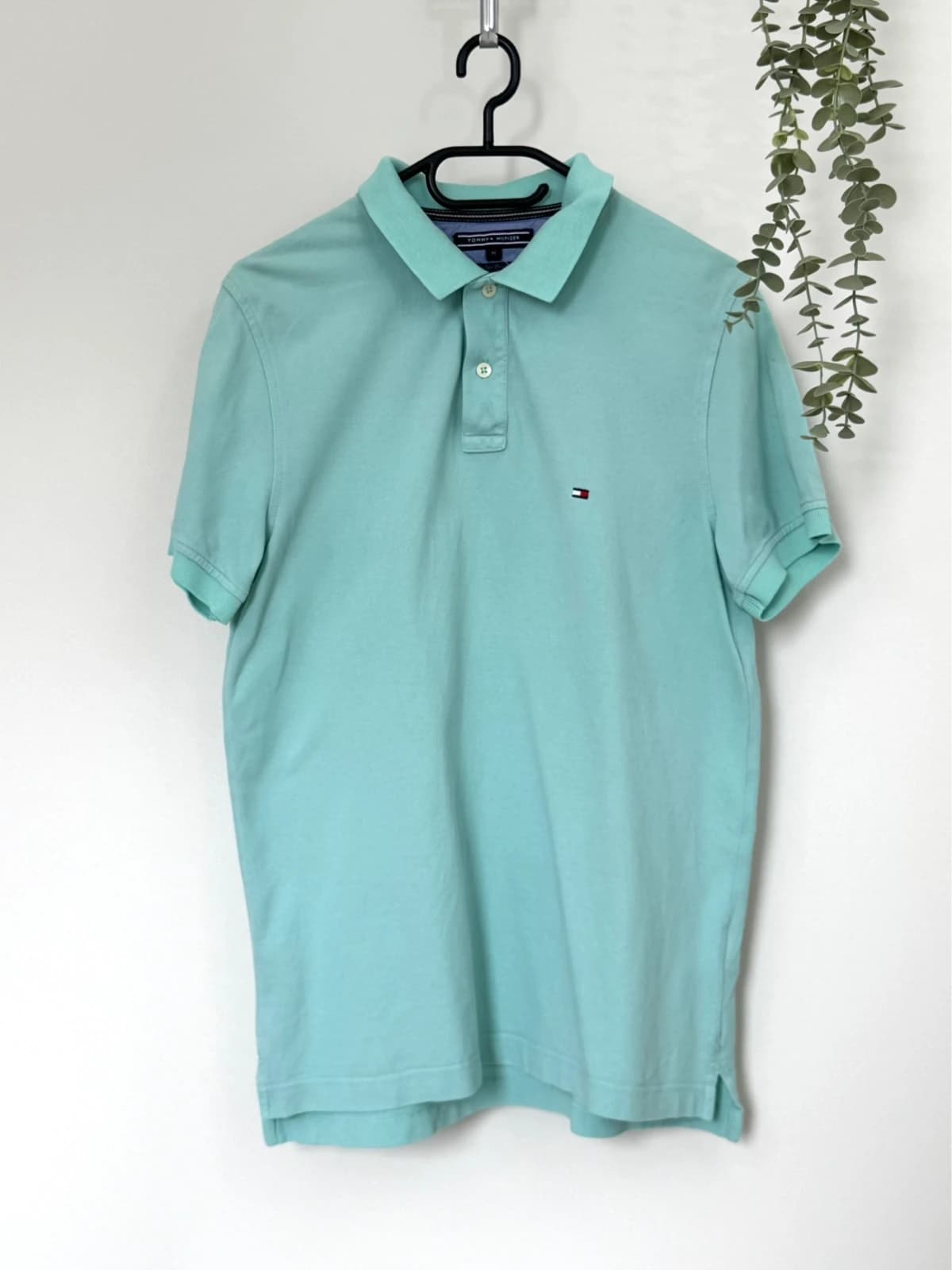Πόλο Tommy Hilfiger 40s two ply cotton χρώμα aqua μέγεθος M - FP260240 - Φωτογραφία 2/8