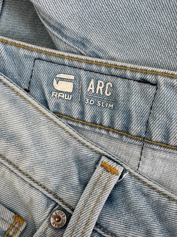 Repaistut G-Star Raw ARC 3D Slim -farkut, vaaleansininen, koko W36 L32 - Kuva 10/15
