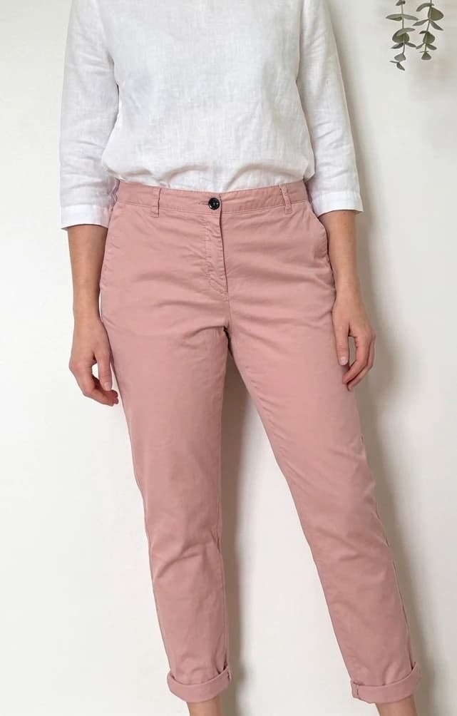 Pantalon chino Jodhpur rose poudré coupe cigarette taille 42/L - Photo 1/11