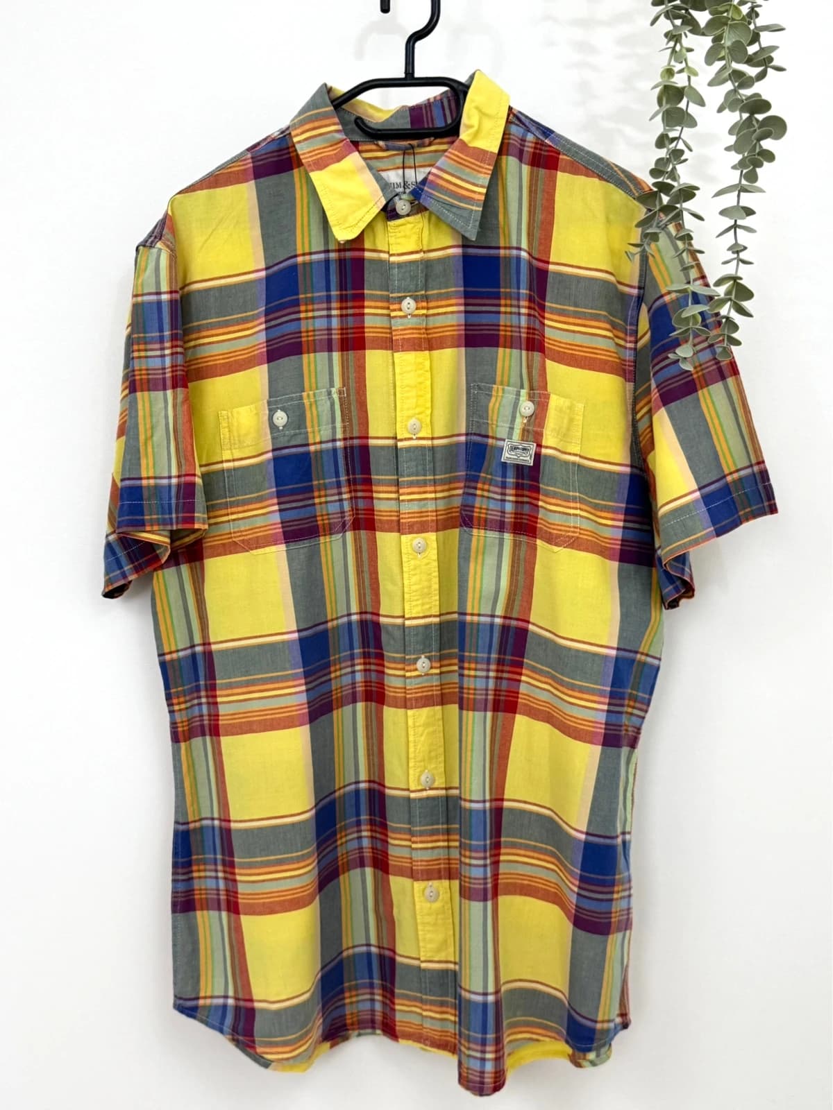 Kemeja lengan pendek Ralph Lauren Denim & Supply kotak-kotak berbilang warna kuning saiz XL - FP260176 - Foto 2/6