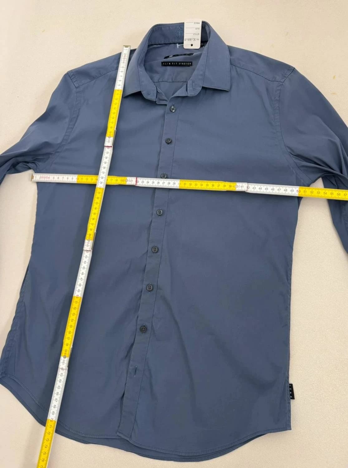 Slim-Fit-Stretchhemd IZAC stahlblau Größe 39/40 - SC260119 - Foto 7/7