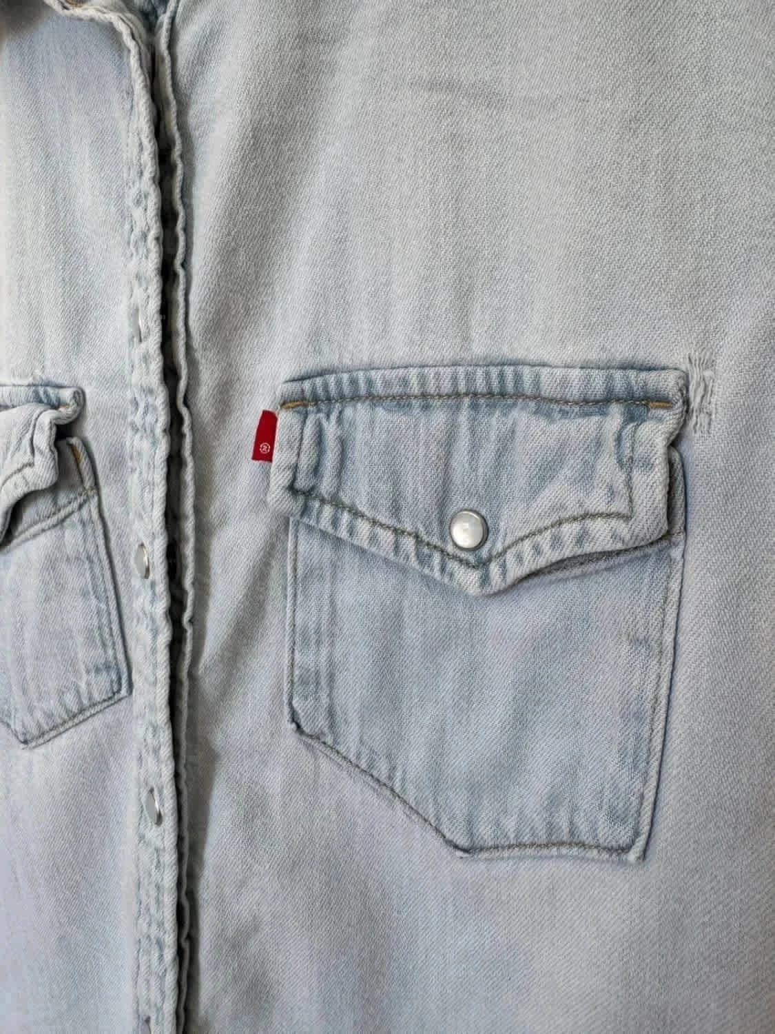 Džínová košile Levi's western ze světle modrého denimu, velikost XS – fotka 3/9