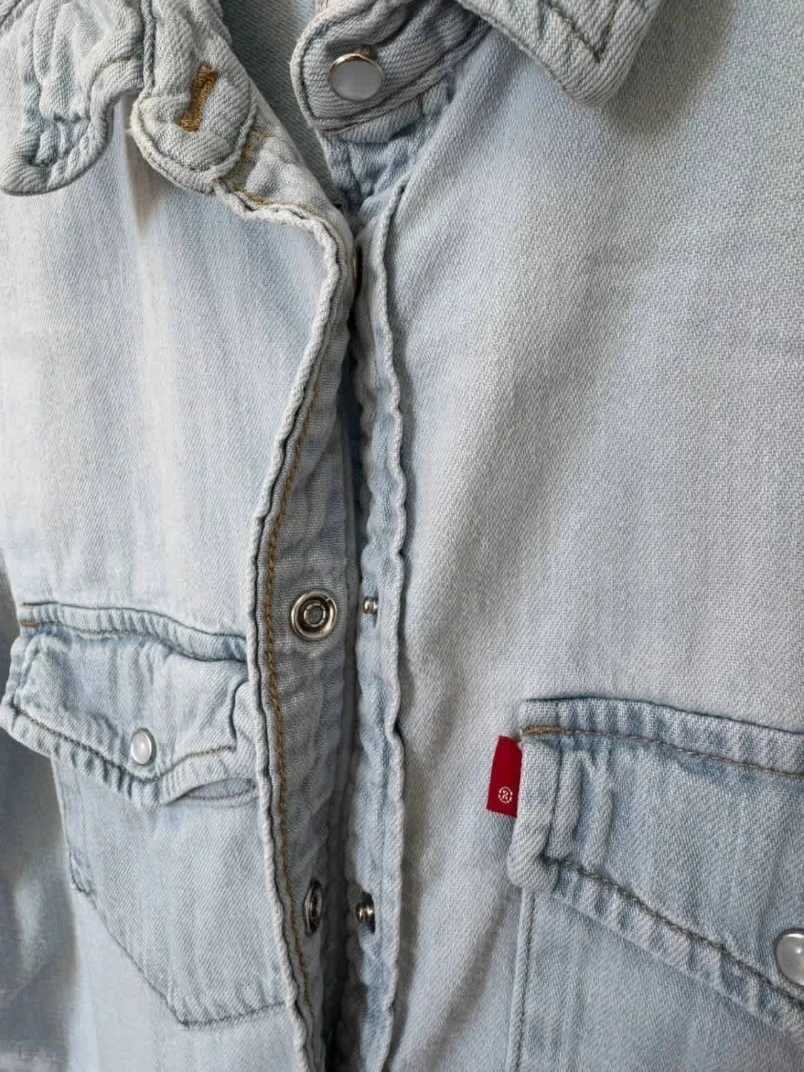 Džínová košile Levi's western ze světle modrého denimu, velikost XS – fotka 5/9