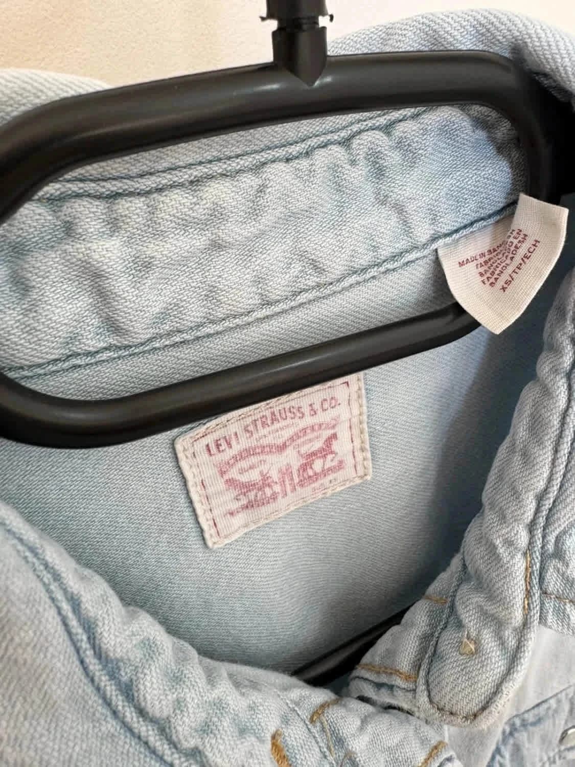 Džínová košile Levi's western ze světle modrého denimu, velikost XS – fotka 7/9