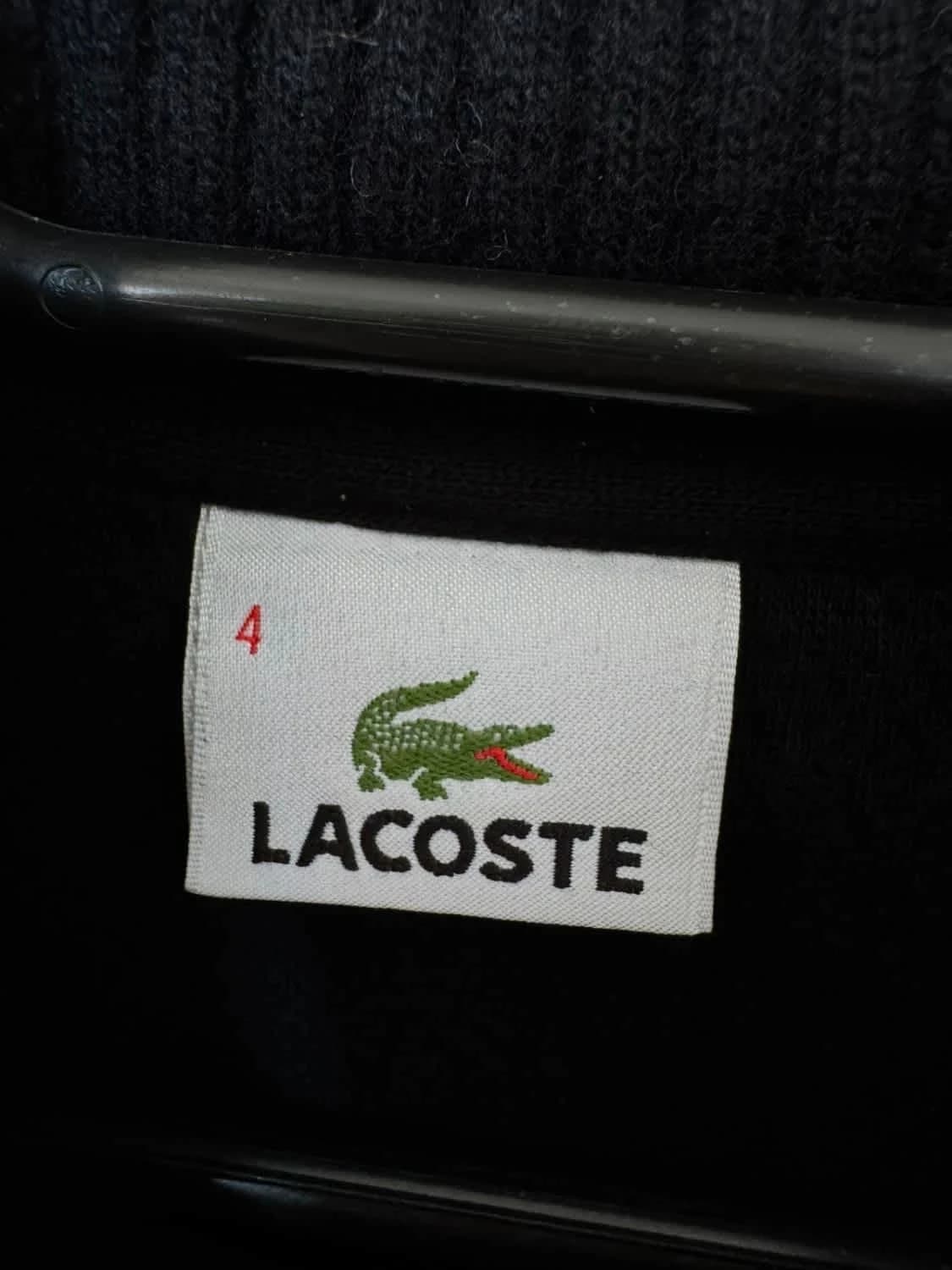 Lacoste ऊन का काला फ़ुल ज़िप वाला जैकेट / बनियान, साइज़ 4/L - फ़ोटो 5/6