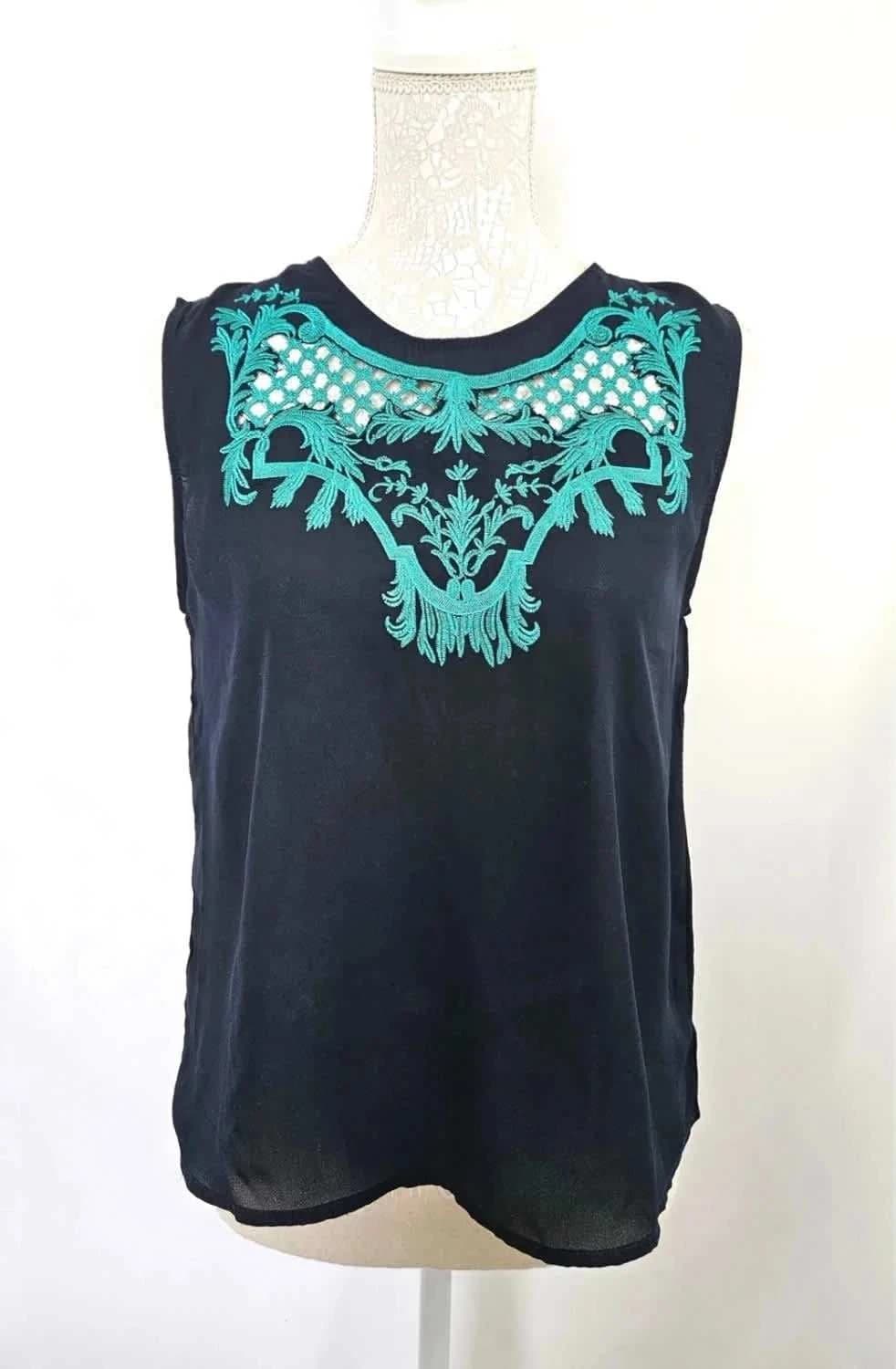 Suncoo blue vest with patterns size 38 - Photo 4/7