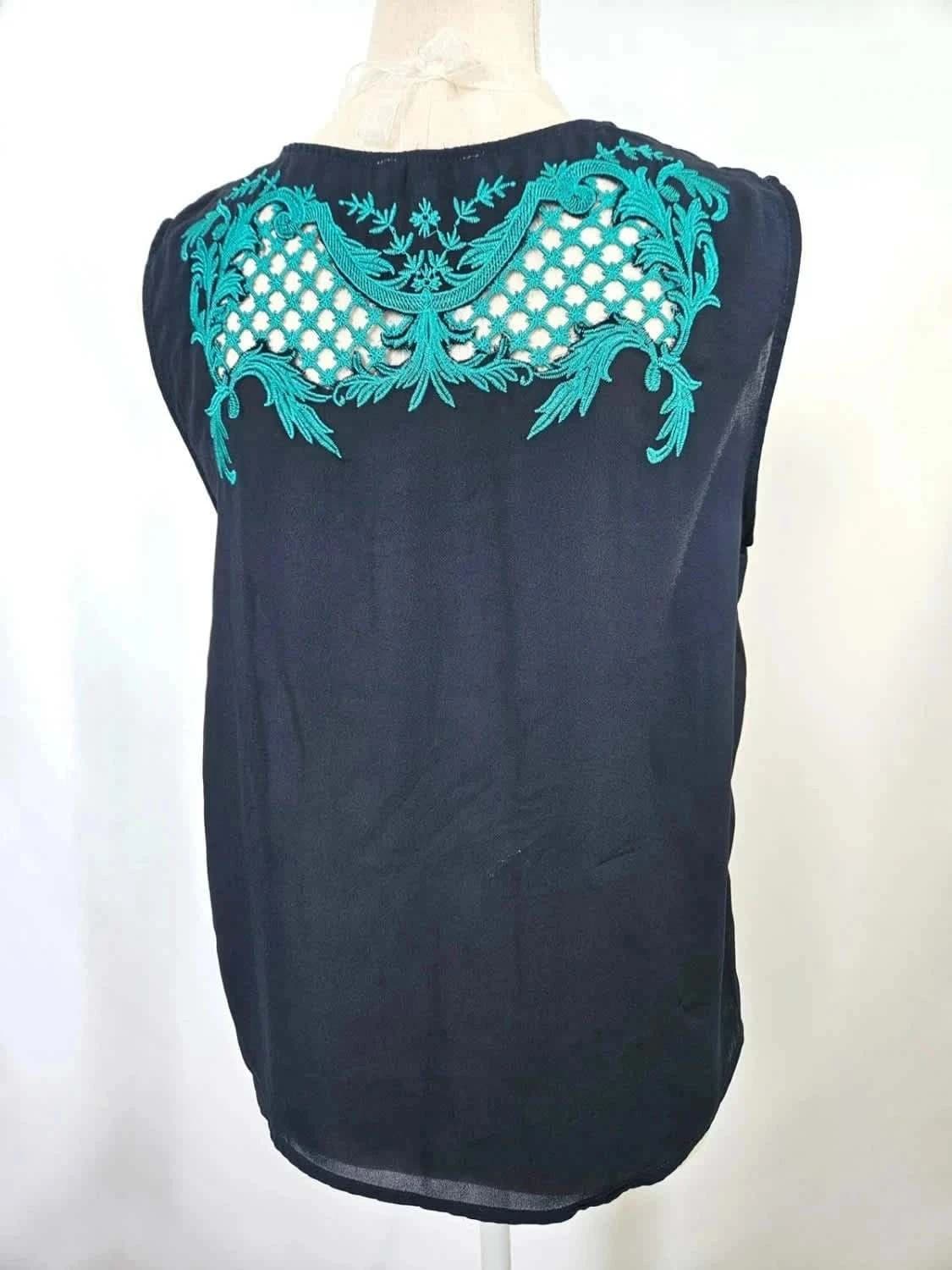 Suncoo blue vest with patterns size 38 - Photo 5/7