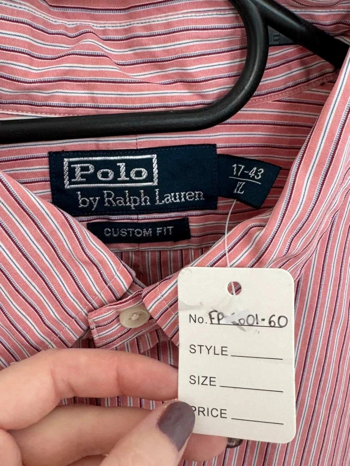 Striped Polo Ralph Lauren shirt pink Custom Fit size XL 43 - FP260160 - Photo 4/9