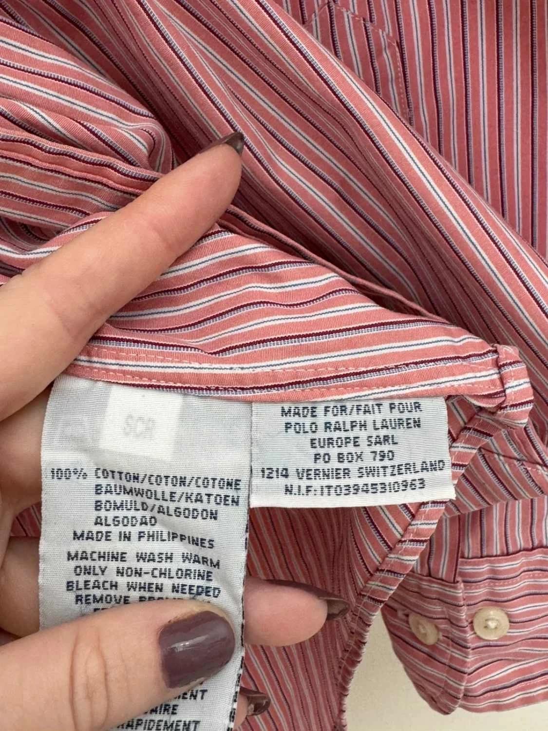 Striped Polo Ralph Lauren shirt pink Custom Fit size XL 43 - FP260160 - Photo 7/9