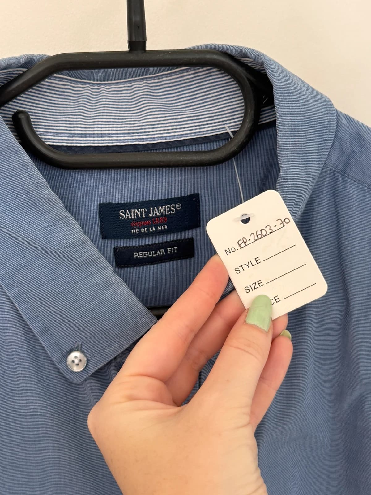 Saint James kék csíkos regular fit ing, XL méret - FP260370 – fotó: 5/7