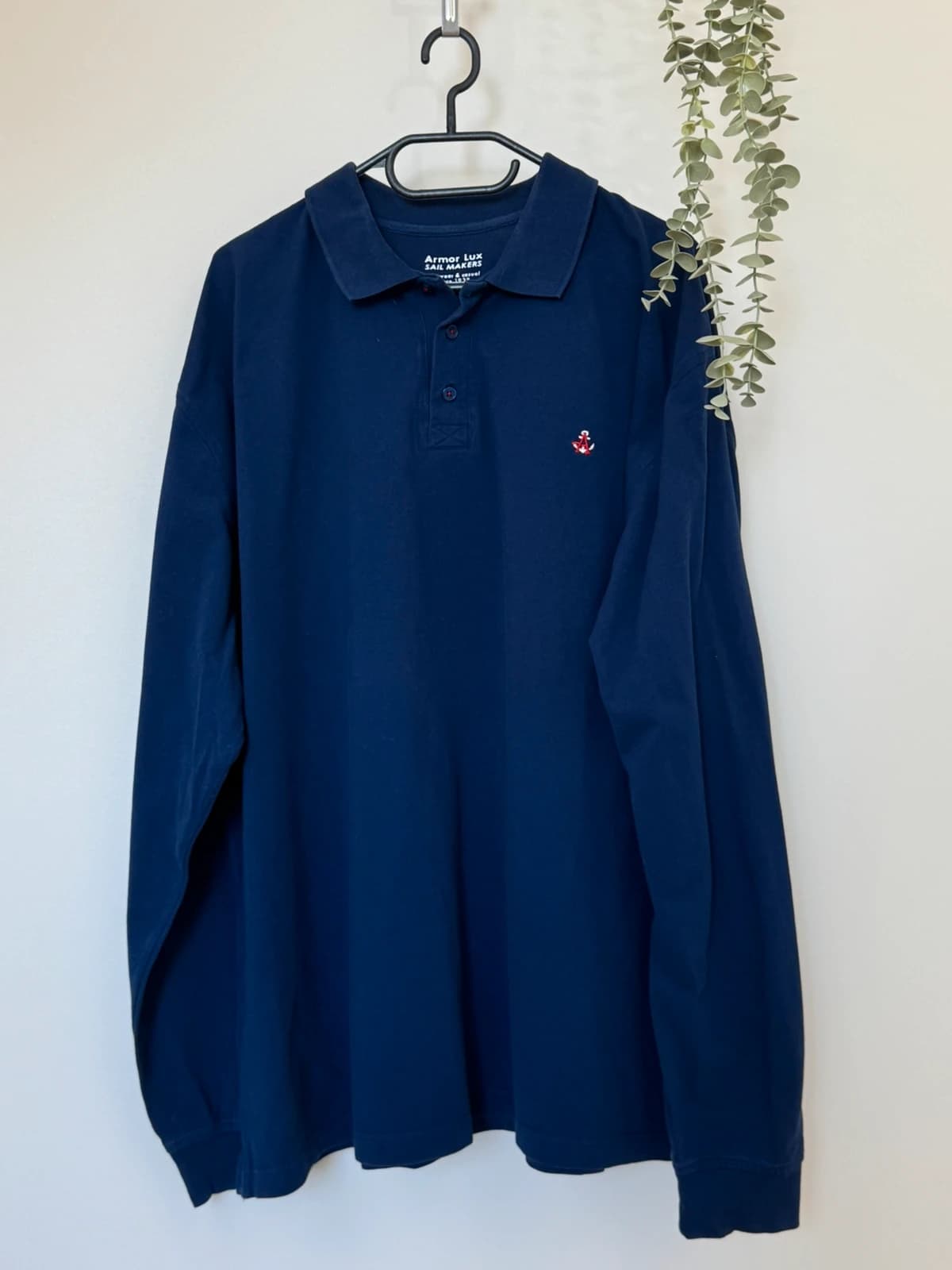 Polo z dzianiny piqué z długim rękawem Armor Lux granatowe rozmiar 4XL - Zdjęcie 2/9
