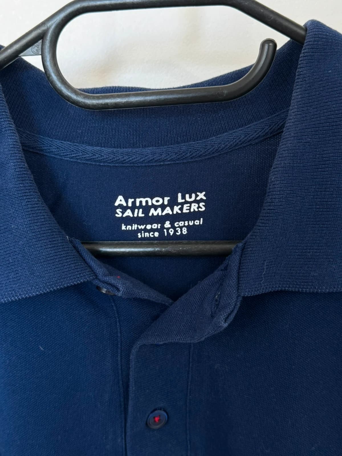 Polo z dzianiny piqué z długim rękawem Armor Lux granatowe rozmiar 4XL - Zdjęcie 5/9
