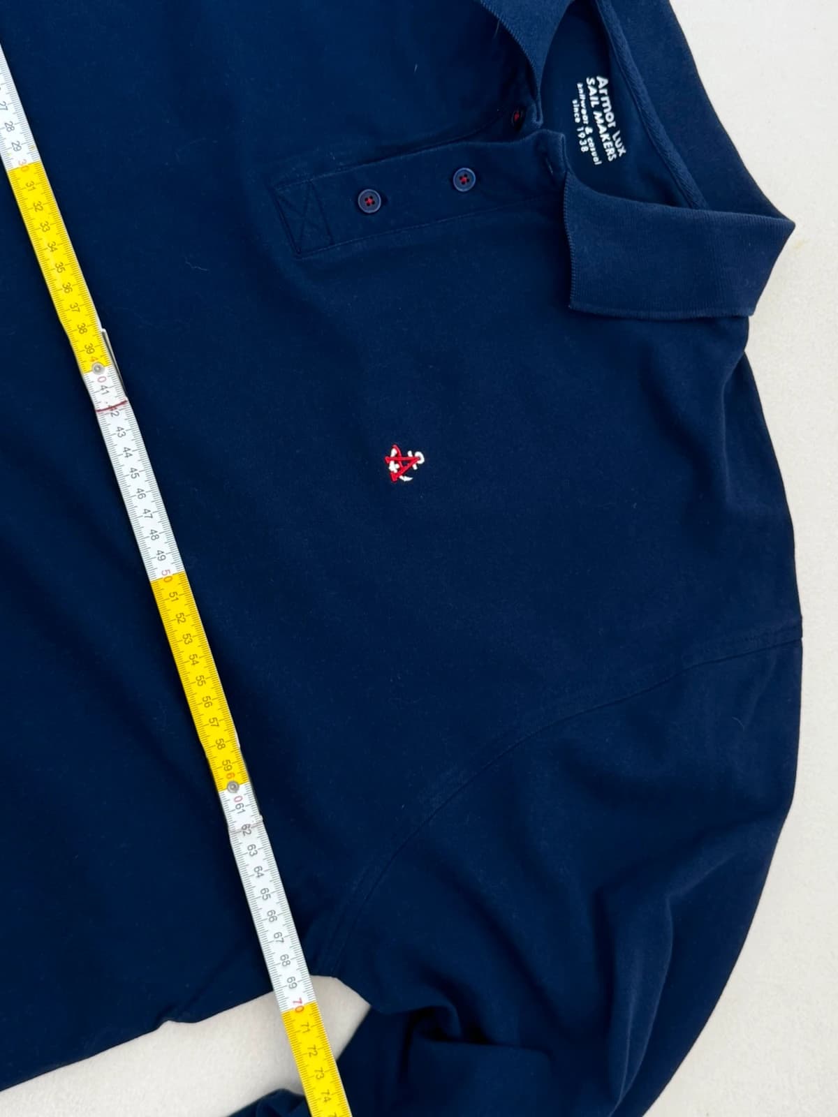 Polo z dzianiny piqué z długim rękawem Armor Lux granatowe rozmiar 4XL - Zdjęcie 8/9