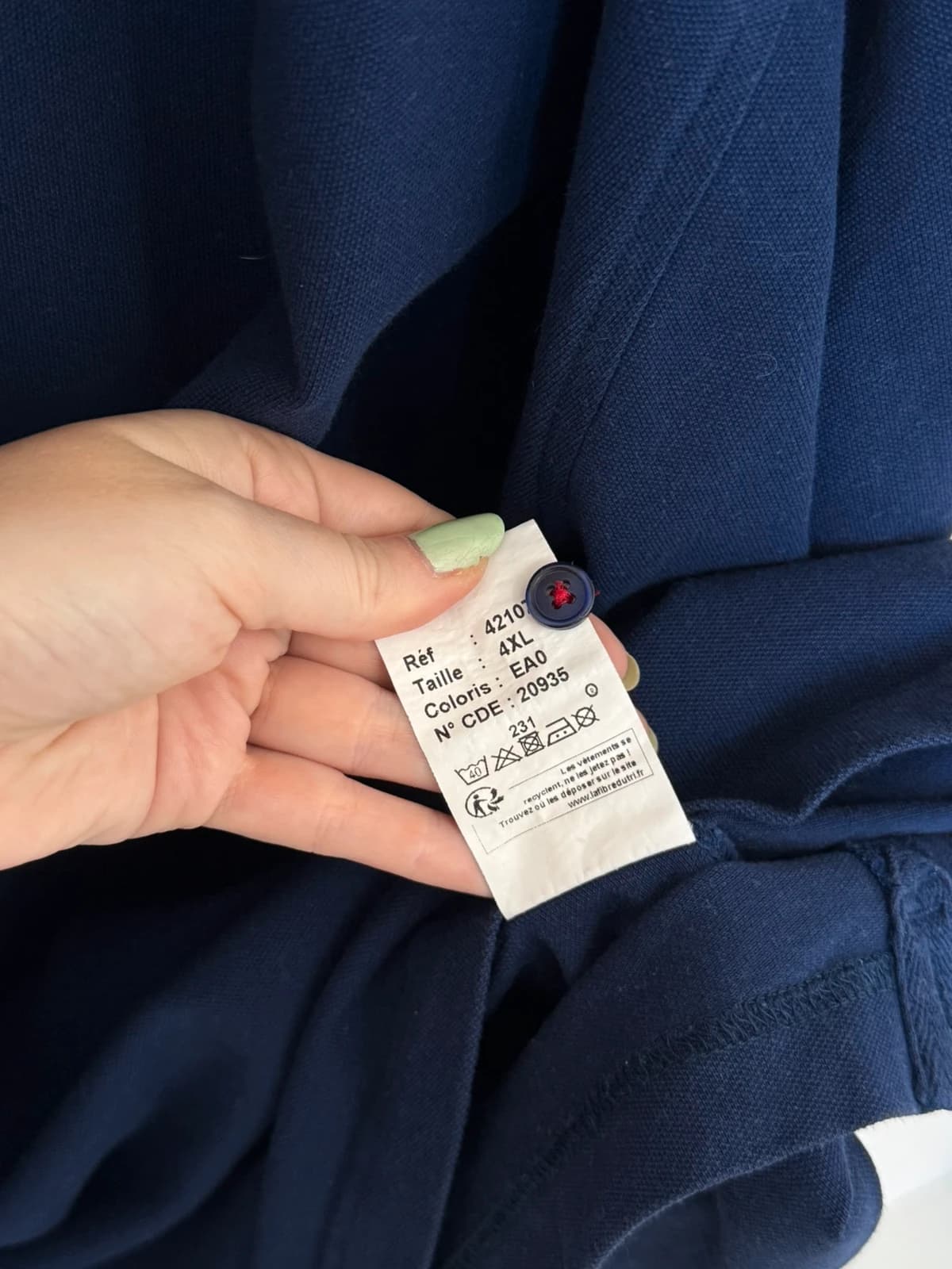 Polo z dzianiny piqué z długim rękawem Armor Lux granatowe rozmiar 4XL - Zdjęcie 7/9